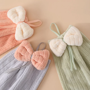 Toalla de Mano de Microfibra con Lazo de Terciopelo Coral, Paños de Limpieza Absorbentes de Secado Rápido para Baño y Cocina - Product Image 3