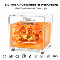 Four à convection numérique multifonctionnel 1700W 30L en acier inoxydable, combinaison friteuse à air et four grille-pain pour cuisine domestique