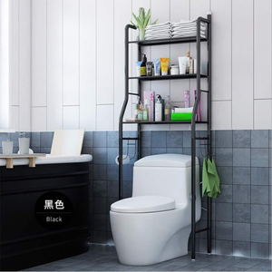 Support de rangement de salle de bain sur pied à trois niveaux en métal chromé, design flexible, pour machine à laver et accessoires capillaires (1 pièce) - Product Image 3