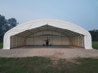 Tente portable préfabriquée en acier GS pour hangar d'avion Tissu PVC Bâtiment de stockage extérieur Conception de mur en arc pour un rangement mural facile
