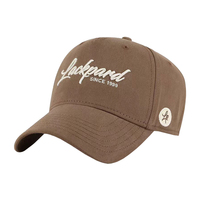Casquettes de baseball à visière incurvée en toile sergé épaisse avec œillets, broderie 3D cursive structurée à 6 panneaux, patch tissé personnalisé, OEM