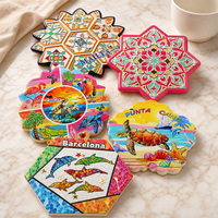 Sous-verres en céramique 3D personnalisés en relief, absorbants, en pierre, avec support en liège, pour la décoration intérieure, cadeau, vente en gros