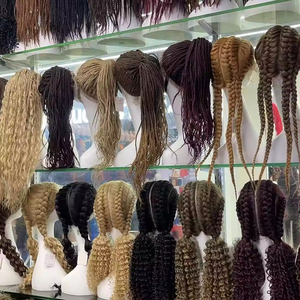 Pelucas Trenzadas sin Pegamento al por Mayor, Pelucas Trenzadas con Frente de Encaje Transparente HD 360 para Mujeres Negras - Product Image 1