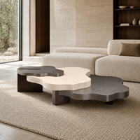 Table basse contemporaine irrégulière laquée haute brillance avec design modulaire pour salon et appartement, table centrale moderne