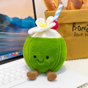 Adorabile, divertente e fresco accessorio estivo in peluche a forma di cocco, bambola in peluche decorativa per confezioni regalo a forma di cocco, regalo per ragazza - Product Image 2
