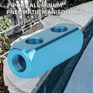Bloque de Distribución de Aire Neumático de Aluminio de 2 Puertos, Kit de Piezas de Colector Roscado de 1/2 Pulgada, Accesorios Neumáticos - Product Image 2