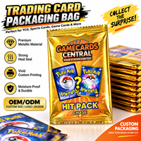 Pack mystère de cartes à collectionner imprimées sur mesure, emballage doré à bords dentelés pour sacs mystères TCG en gros