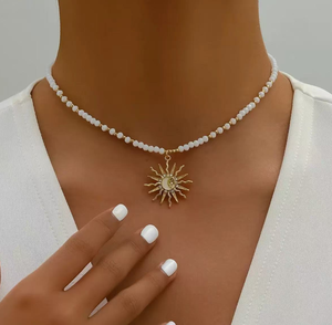 Collier en alliage sportif pastoral fait main avec perles imitation baroque, résine, étoile à cinq branches et papillon pour femme Zooing - Product Image 4