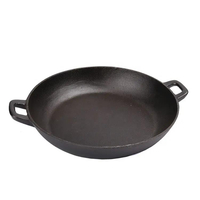 Casserole à fruits de mer peu profonde en fonte émaillée noire, durable et écologique, avec poignées et couvercle, pour braiser, compatible gaz et induction, ustensile de cuisine domestique