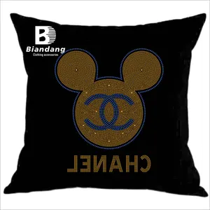 Hot Fix Rhinestone Motif Bling Rhinestones Transfer Designs Strass Motif Hotfix Stickers Appliques for Pillow Cover