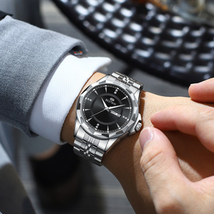Nuevo Reloj de Lujo para Hombre, Moderno, Mecánico, Resistente al Agua, con Calendario, Esfera de Cristal de Zafiro, Correa de Acero Inoxidable, Duradero - Product Image 4