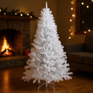 Sapin de Noël artificiel DB Home, 6 pieds, pour intérieur, léger, installation facile, sans éclairage, couleur blanche - Product Image 2