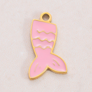 Colgantes de acero inoxidable esmaltados con formas mixtas de corazón y mariposa para la fabricación de pulseras, proceso de goteo de aceite PJ91204 91208 - Product Image 3