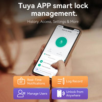 S819-2max Smart Door Lock with Camera & Indoor Screen Tuya Wifi Video Intercom Fingerprint Card Code Smart Lock for Front Door