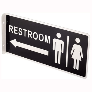 Nhà sản xuất tùy chỉnh hai mặt kim loại nhà vệ sinh dấu hiệu, nhôm phòng tắm dấu hiệu cho nhà và văn phòng - Product Image 2