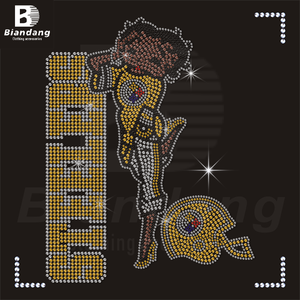 Transferencia de calor de diamantes de imitación Bettyboop personalizada para camisetas DIY <span class=keywords><strong>NFL</strong></span> Sports Team Logo Iron-On Transfers Girl Clothing Design - Product Image 4