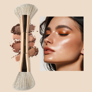Pinceaux de maquillage professionnels en aluminium doré, poils synthétiques doux, ensemble de pinceaux cosmétiques - Product Image 2