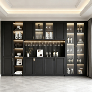 Aparador <span class=keywords><strong>de</strong></span> Lujo con Estante para Copas <span class=keywords><strong>de</strong></span> Vino, Vitrina con Puerta <span class=keywords><strong>de</strong></span> Vidrio Estriado, Mueble <span class=keywords><strong>de</strong></span> Comedor Personalizado, Alacena, Unidad <span class=keywords><strong>de</strong></span> Pared, Directo <span class=keywords><strong>de</strong></span> Fábrica - Product Image 3