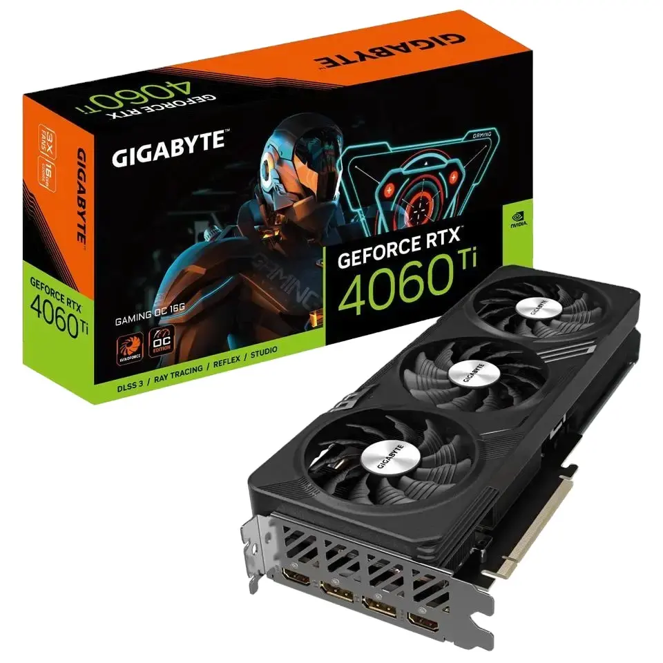 גיגה-בייט GeForce RTX 4060 Ti גיימינג OC 16G כרטיס גרפי 3x מאווררי כוח רוח 16GB 128-bit GDDR6 GV-N406T גיימינג OC-16GD כרטיס מסך