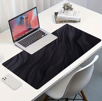 Tapis de souris gaming artistique style Streamline, tissu micro-tissé premium et caoutchouc, tapis de bureau étendu avec bords cousus et base antidérapante
