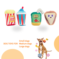 Vente en gros Nouveau design Jouet pour chien en coton en peluche Jouet à pain interactif pour animaux de compagnie Série de packs à déjeuner durables pour chiens