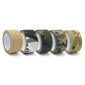 Bionische Camouflage-Tape Polyester Jacquard Afdrukken Vier Keper Webbing Pistool Patroon Gecamoufleerde Tape Camo Doek Tape Voor Buiten