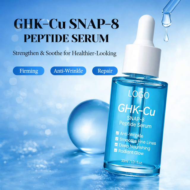 GHK-Cu Peptide Herbal Face Serum for Skin Tightening Anti-Aging Wrinkle Repair Moisturizer Private Label OEM