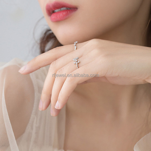 RFJEWEL Etsy الساخن البائع الجملة 925 الاسترليني الفضة مطلي 12 زودياك خاتم أزياء الكريستال حلقة مفتوحة كهدية جميلة - Product Image 3