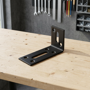 Support mural simple face en fer noir pour étagères et meubles – Support mural robuste en fer noir à fixation simple face - Product Image 2