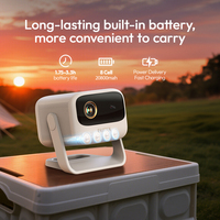 Projecteur sans fil miniature rechargeable BYINTEK UFO U90, Android 11 intelligent, 350 ANSI, grande batterie, avec support réglable