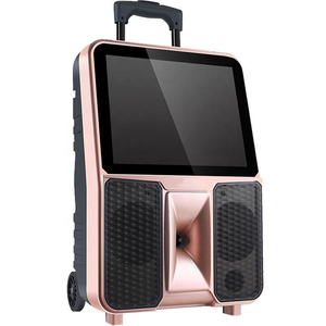 Altavoz portátil <span class=keywords><strong>para</strong></span> exteriores más vendido CQA, reproductor de fiesta de <span class=keywords><strong>Karaoke</strong></span> inalámbrico con pantalla inteligente de 14,1 pulgadas, compatible con pantalla de letras HD - Product Image 1