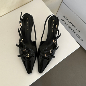 High Quality Burgundy Patent Leather Stiletto <b>Heels</b> Women's Spring Summer High <b>Heels</b> Slip-On Closure Custom High <b>Heels</b> <b>Closed</b> - Product Image 4