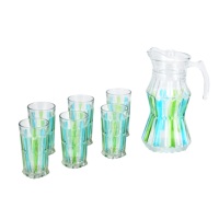 Ensembles de verrerie en gros, vaisselle classique, théières en verre, bouilloires avec couvercle et tasses, pichet en verre personnalisé, ensemble de carafes