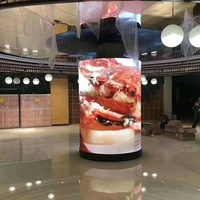 Écran LED circulaire flexible et incurvé pour salle de presse intérieure, affichage couleur, idéal pour les expositions et salons professionnels, colonne cylindrique