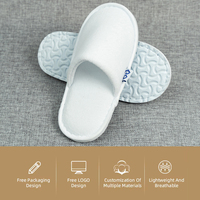 Chaussons d'hôtel personnalisés avec logo imprimé, vente en gros d'usine, chaussons jetables en tissu éponge pour hôtel étoilé, motel, chambre