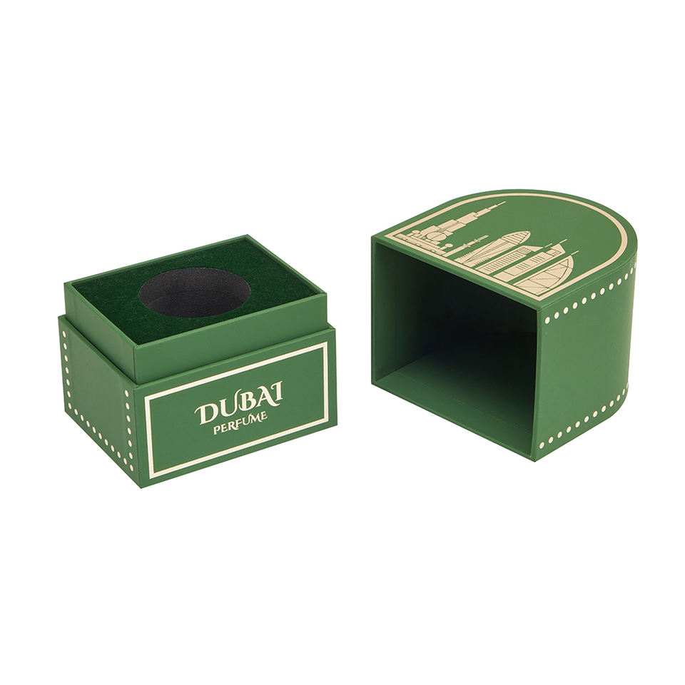 Custom Luxury Arched Rigid Perfume Gift Box Textured Paper Embossed ...