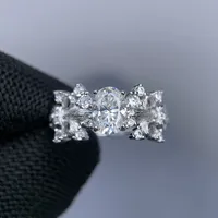 Bague en argent sterling 925 MuShan Designer Jewelry avec halo de moissanite VVS, plaquée or 18 carats, bijoux fins brevetés MST, pour amie