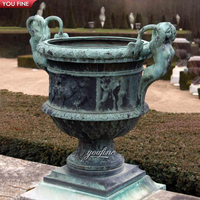 YOUFINE Urne de jardin décorative antique en bronze coulé, sculpture classique pour château