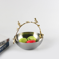 Hotel Fruitdienblad Op Maat Lichte Luxe Zilveren Roestvrijstalen Ronde Fruitschaal Voor Huishoudelijk Fruit