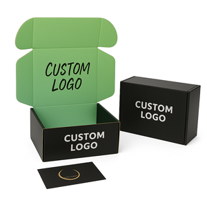 Lujo negro logotipo personalizado impreso plegable cartón corrugado embalaje correo envío cajas de papel - Product Image 6