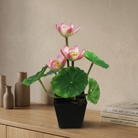 Mini Simulation Artificielle Lotus Fleur Tissu Matériel pour Salon Plancher Piscine Aménagement Paysager Décor Nouvel An Occasion