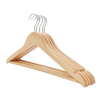Lot de 100 cintres en bois pas cher prix Logo personnalisé costume en bois cintre antidérapant en bois naturel cintres pour vêtements avec Logo