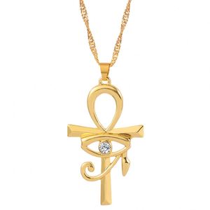 Egyptian Ankh <b>Cross</b> Pendant Necklace Alloy Classic Style Women/<b>Men</b> Gold Color Eye Horus Religious <b>Chain</b> Jewelry Gifts - Product Image 6