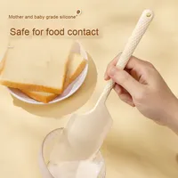 Grande spatule en silicone résistant aux hautes températures couteau à tartiner intégré planche de grattoir de cuisine pour la cuisson en boîte domestique douce
