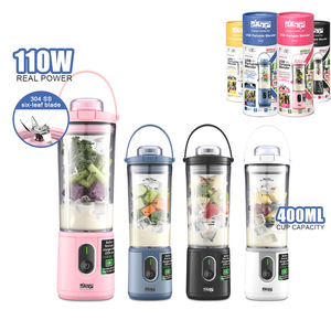 เครื่องปั่นพกพา DSP ขนาด 400 มล. 110 วัตต์ ชาร์จผ่าน USB พร้อมใบมีดสแตนเลส 6 ใบ สำหรับสมูทตี้และน้ำผลไม้ - Product Image 1