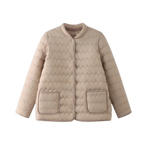 Abrigo Acolchado Suave y Cálido para Mujer, Chaqueta Corta Elegante de Invierno con Bolsillos, Ropa Casual de Oficina Resistente al Viento - Product Image 1