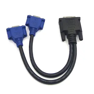 DMS 59pin公到双VGA母Y分路器视频适配器电缆DMS-59 0.2米转换器连接