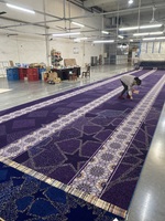 Tapis de prière musulman personnalisé en gros, tissé et imprimé, réversible, antidérapant, en nylon/laine, pour salon, chambre et hôtel