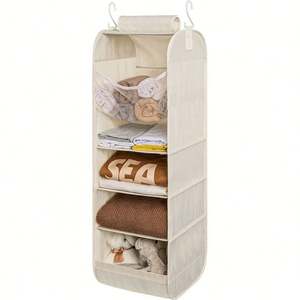 Foldable Custom Manufacturer Hanging Organizer <b>Storage</b> Wardrobe 5 Layers Non Woven Fabric Closet - Product Image 3