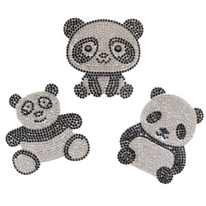 Wholesale Rhinestone Animal <strong>Patches</strong> Iron on Cute Small Chinese <strong>Panda</strong> Shaped Beaded Rhinestone <strong>Patch</strong> for Clothes Accessories - Product Image 1